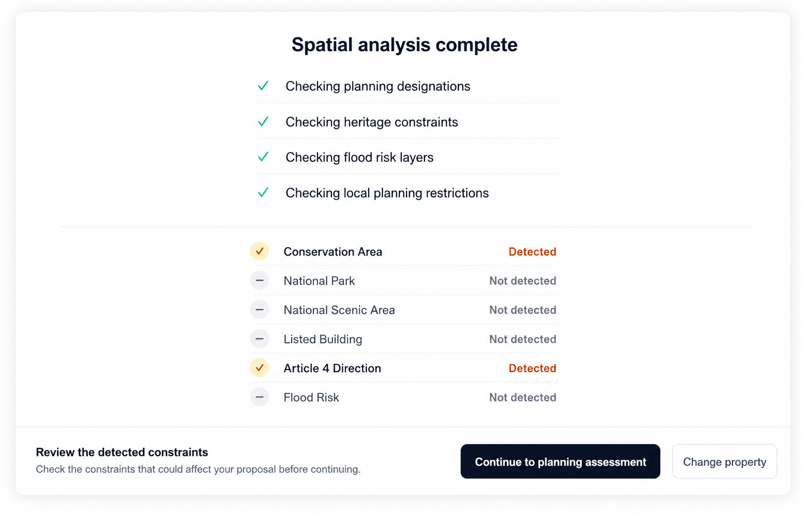 Constraints result screenshot